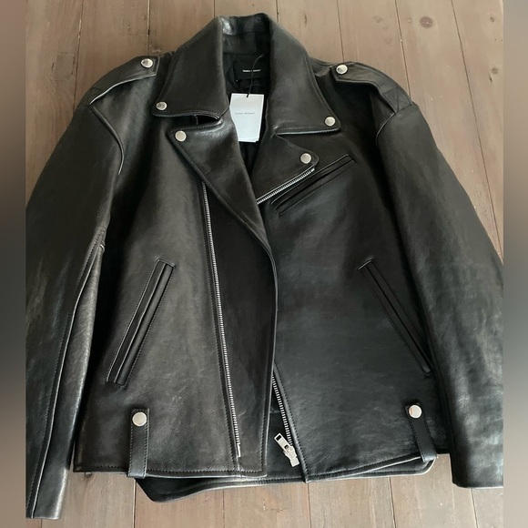 Isabel Marant's Bacem lamb leather jacket black NWT - Picture 8 of 14